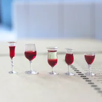 3pcs Dollhouse Simulation Mini Red Wine Glasses Miniature Food Items Drink for Blyth 1/6 BJD Dolls House Kitchen Accessories Toy 1