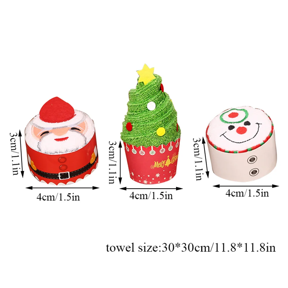 Christmas Cake Shape Towel Snowman Dinner Decor New Year 2023 Embroidered Towel For Home Christmas Tree Towels Children'S Gifts 6