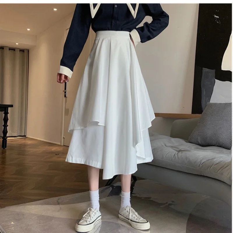 2024 New Korean Spring/Summer Women's Irregular Half Skirt Set with Reduced Age Sweet Design and Sensory Shirt Set