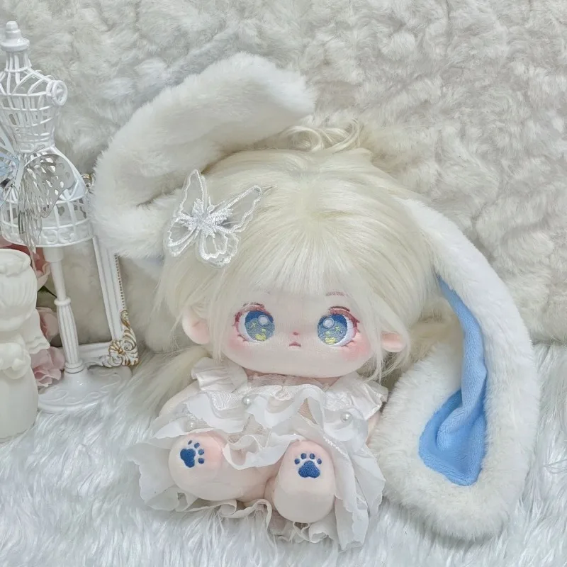 

Cotton doll girl with long hair and animal ears 20cm, normal body, no attributes