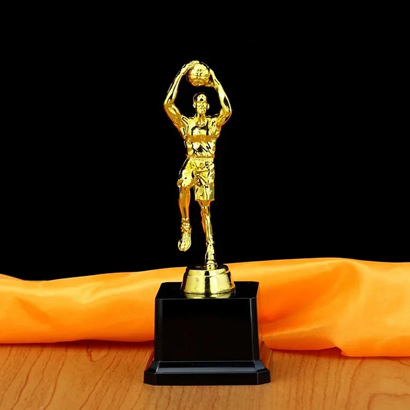 Customized Plastic Gold-Plated Souvenir Craft Trophy Football, Basketball, Badminton, Volleyball various Sports Ball College 1Pc