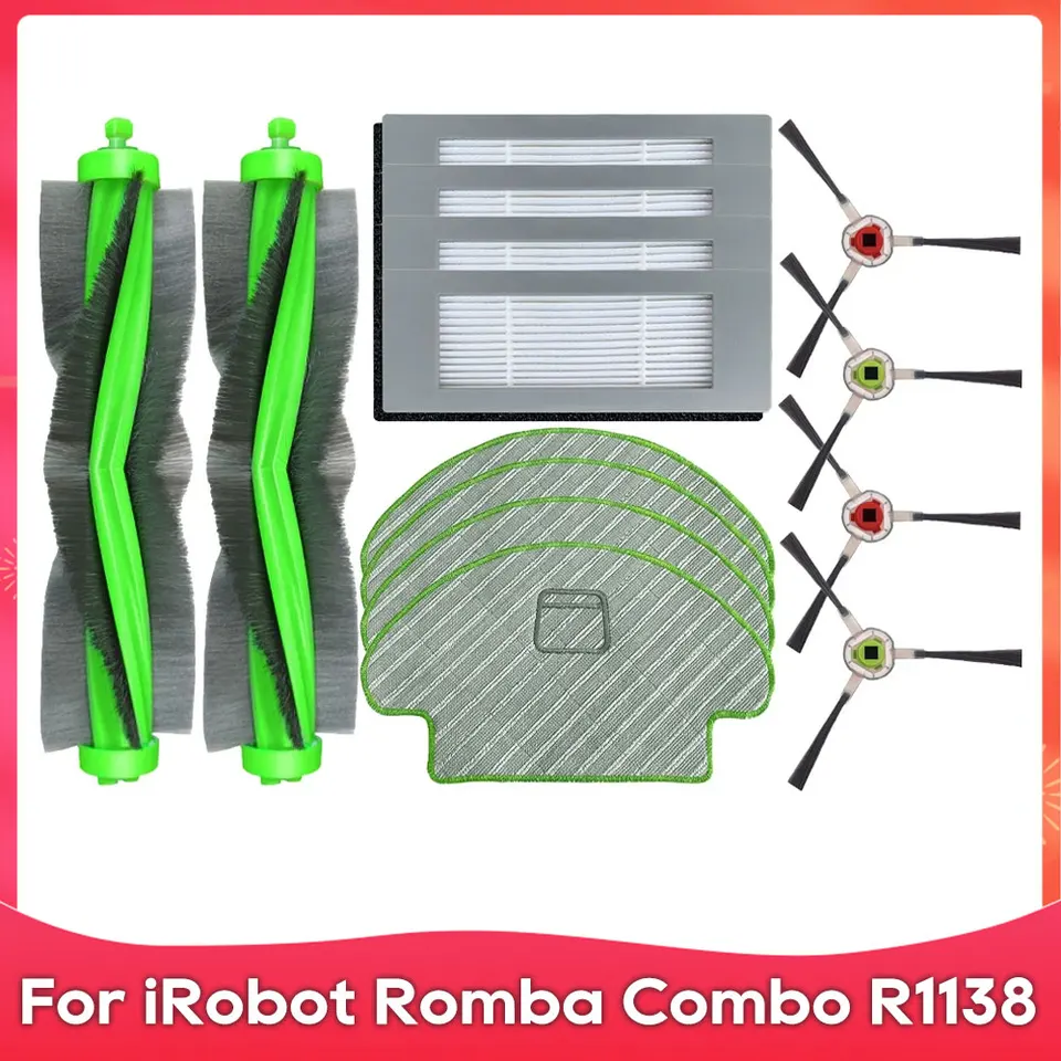 Accesorios de repuesto para iRobot Roomba Combo R1138, cepillo lateral  principal, filtro Hepa, almohadilla para mopa - AliExpress