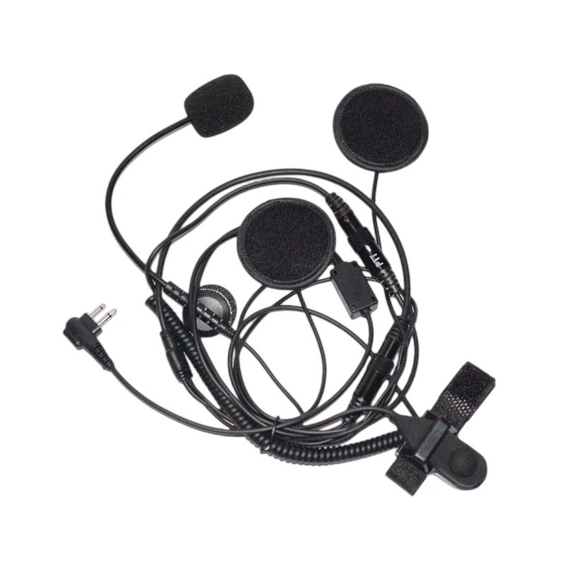 2 Pin M-Head Finger PTT Motorcycle Half Helmet Racing Headset Speaker Microphone for Motorola CP040 CP110 GP88S XV2100 Radio