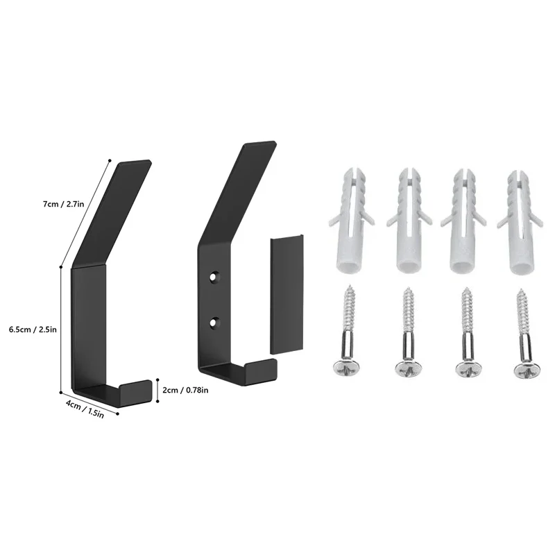 Wall Robe Hook Multi-purpose Double Hook 1/3/5Pcs for Clothes Towel Coat Hanger Key Holder Kitchen Bathroom Storage Accessories wall mount hooks
