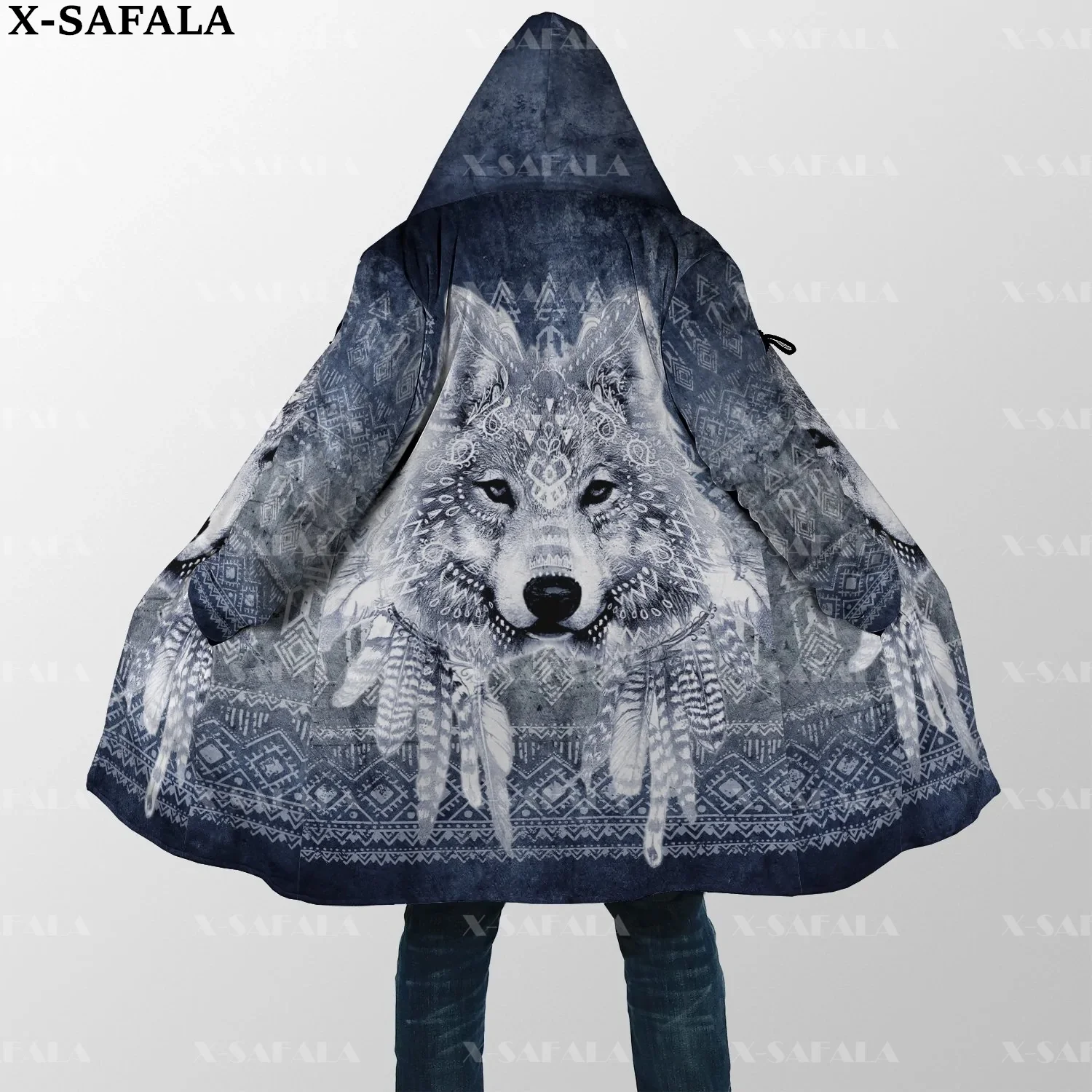 

Мужская ветрозащитная флисовая куртка с капюшоном, с 3D-принтом