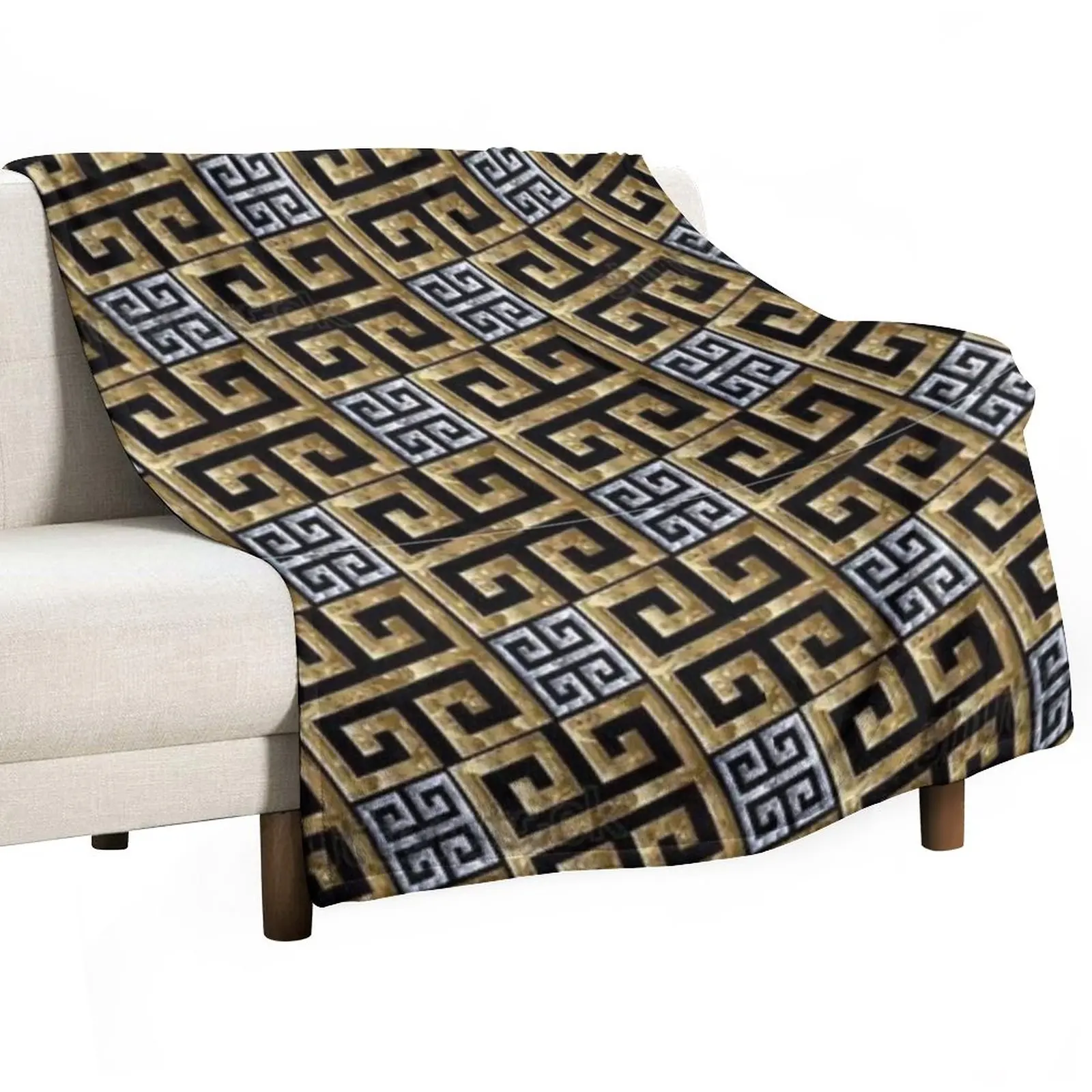 

A gold and silver design. Throw Blanket Thin Blanket Decorative Blankets