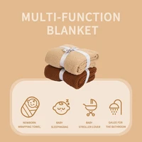 Kangobaby #My Soft Life# All Season Cotton Kinnted Shawl Baby Wool Blanket Newborn Wrap Infant Quilt Stroller Cover 2