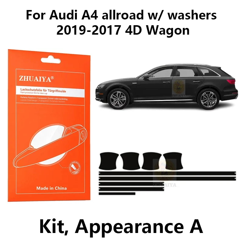 

Защитная пленка ZHUAIYA для красок дверной ручки, защитная пленка из ТПУ PPF для Audi A4 allroad w/ washers2019-2017 4D Wagon