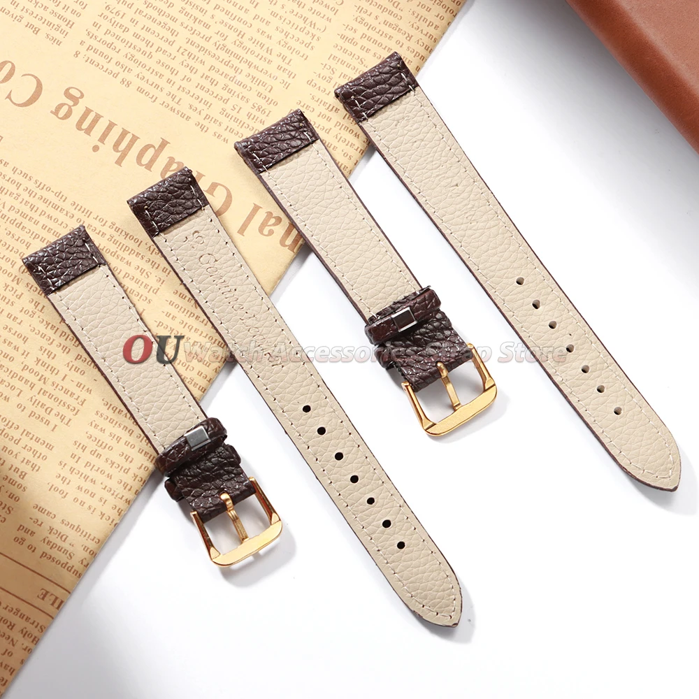 Lychee Pattern Soft PU Leather Watch Strap - Universal Sport Wrist Band
