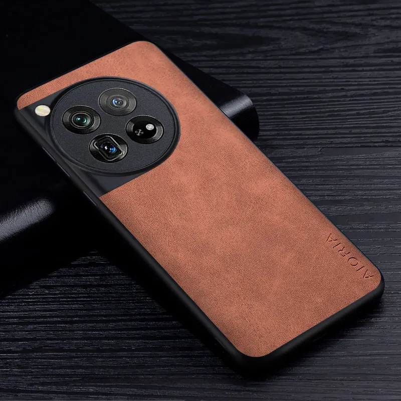Premium PU Leather Scratch-Resistant Phone Case in Solid Color