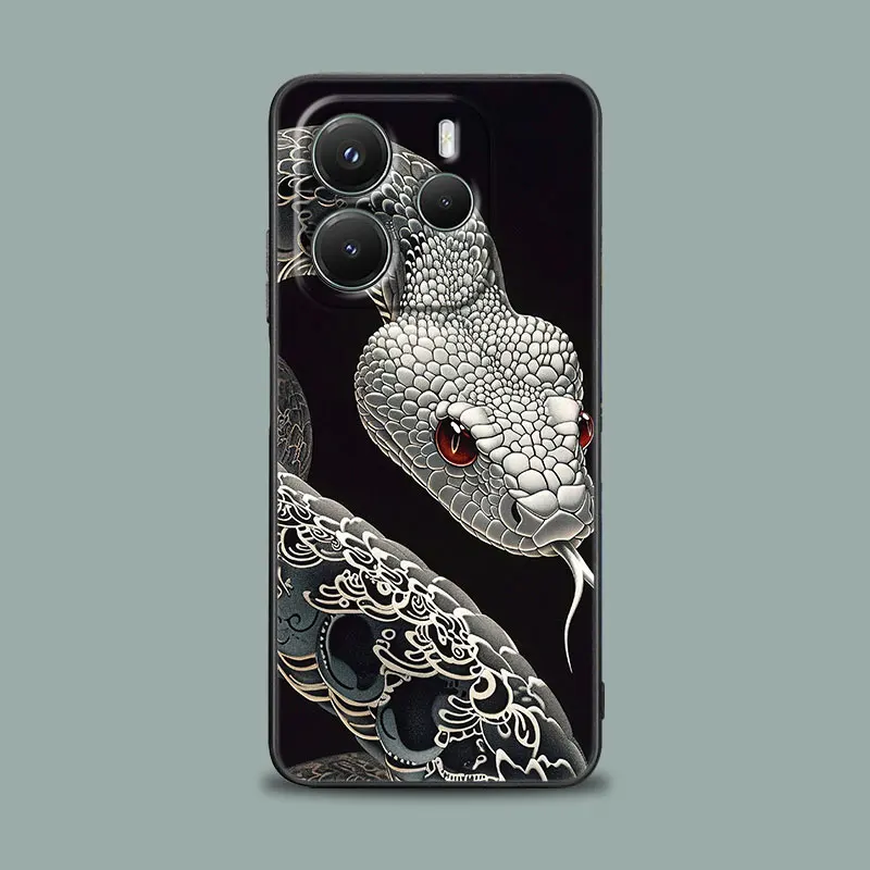 Elegant Silicone Soft Phone Case with Snakes and Women Design