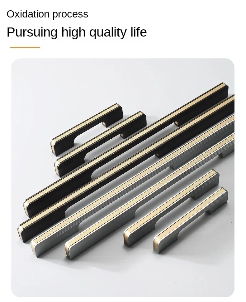 Description Picture 3 of itemCabinet Drawer Handle Black Gold Sliver Gold Extended Home Improvement Wardrobe Door Handle Kitchen Cabinet Door Knob