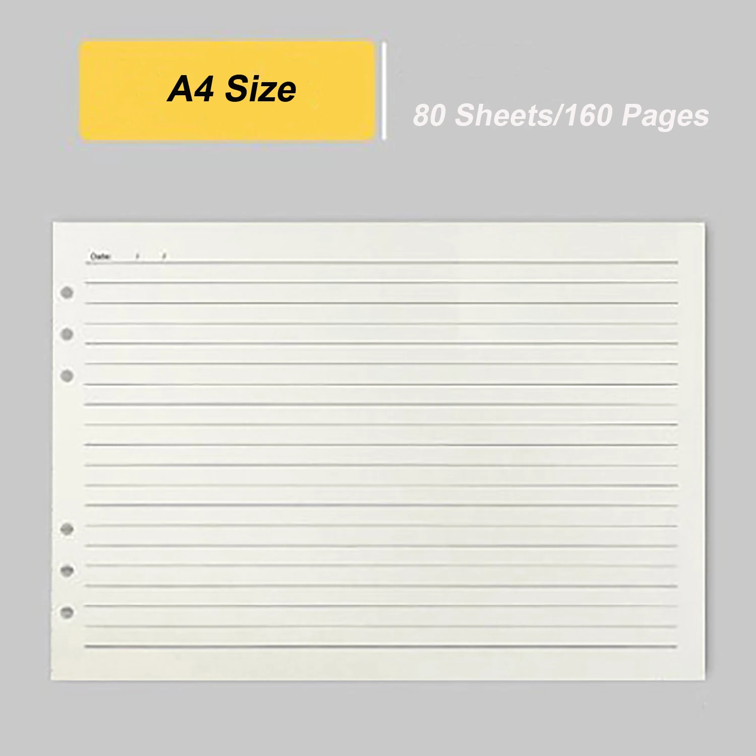Premium A4 Planner Refill Paper - 80 Sheets, 160 Pages, Blank/Ruled/Kraft/Grid Options