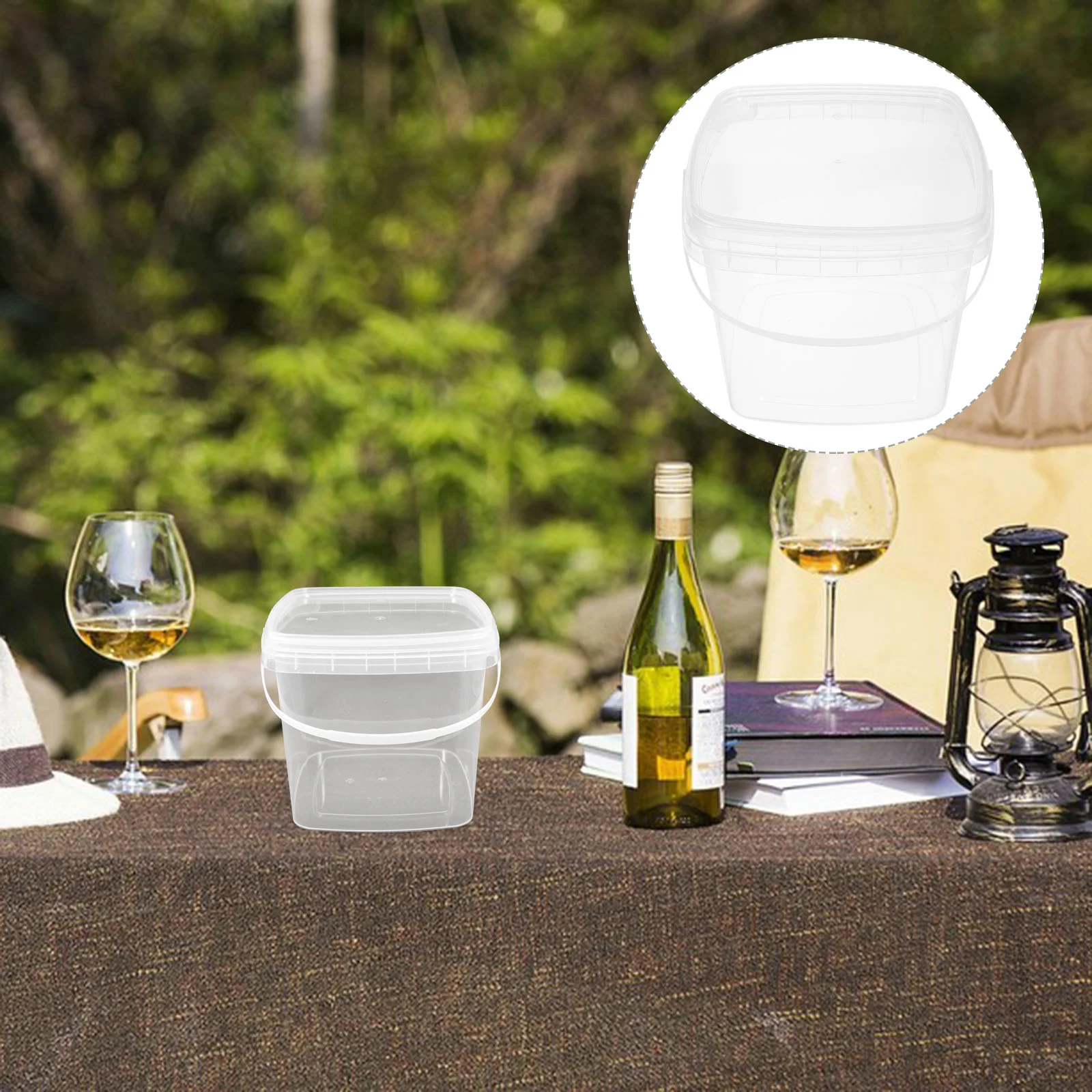 

Plastic Bucket with Handle Lid Portable Water Bucket Container Portable Bucket
