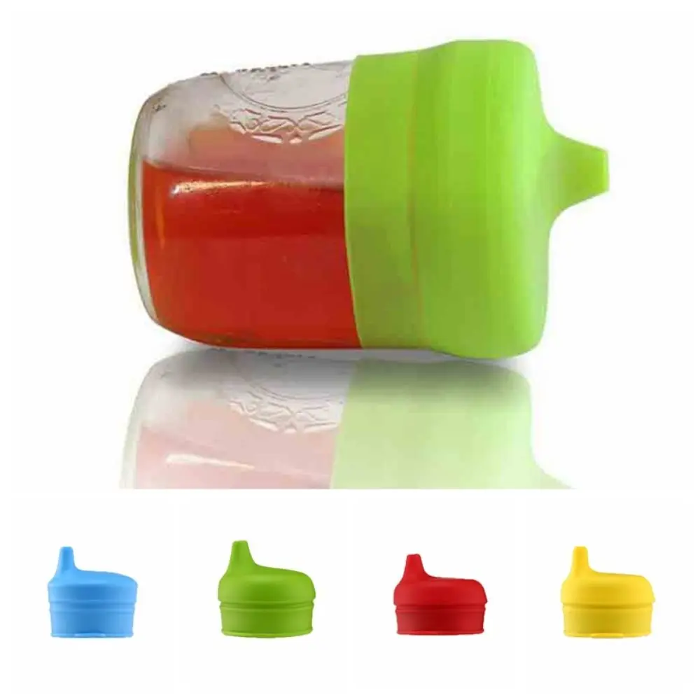 

Leak Proof Silicone Sippy Cup Lids Soft Splash Proof With Protruding Straw Hole Straw Cup Covers Stretchable BPA-free Kids