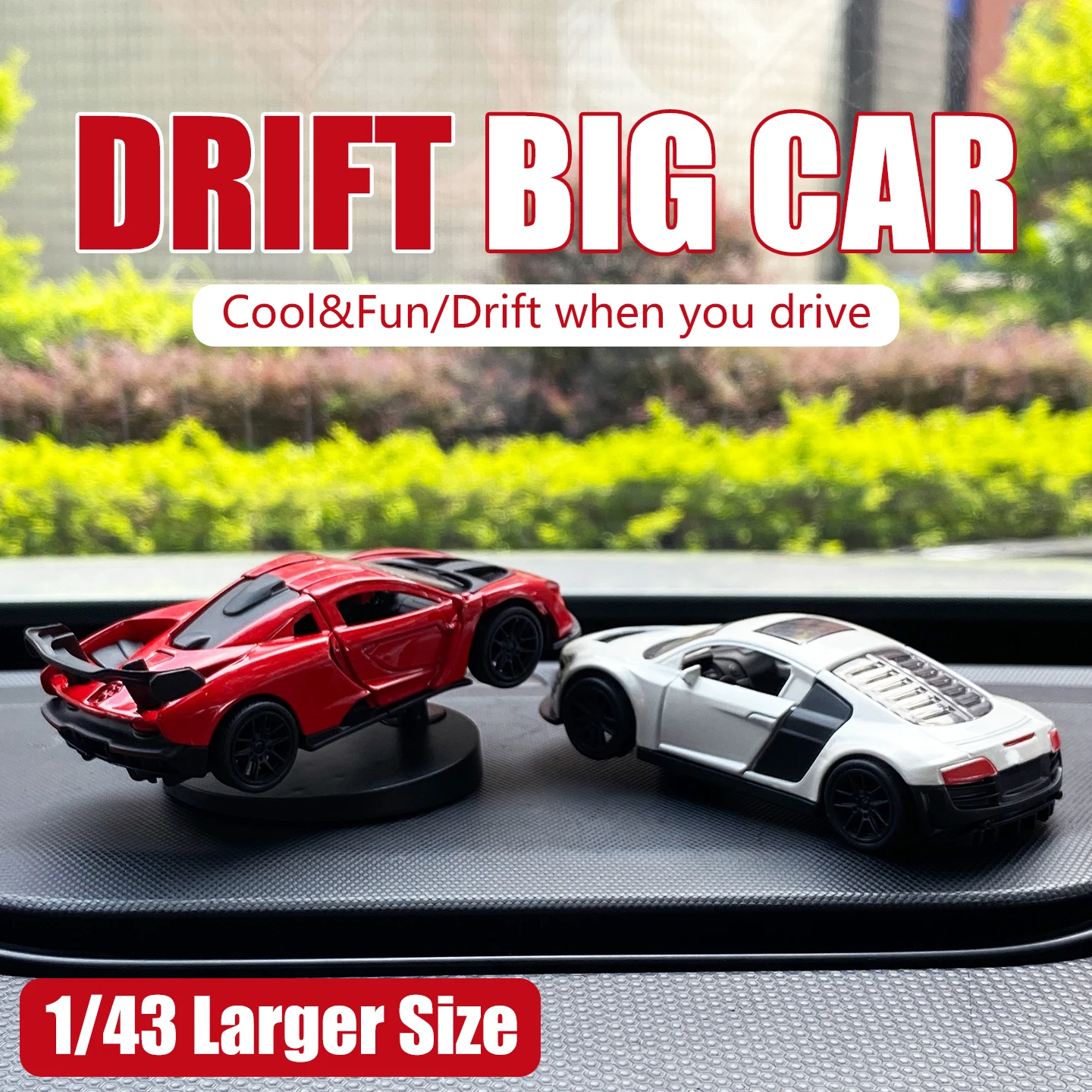 Larger Drifting Race Car Ornaments - Cool and Fun Dashboard Decorations
