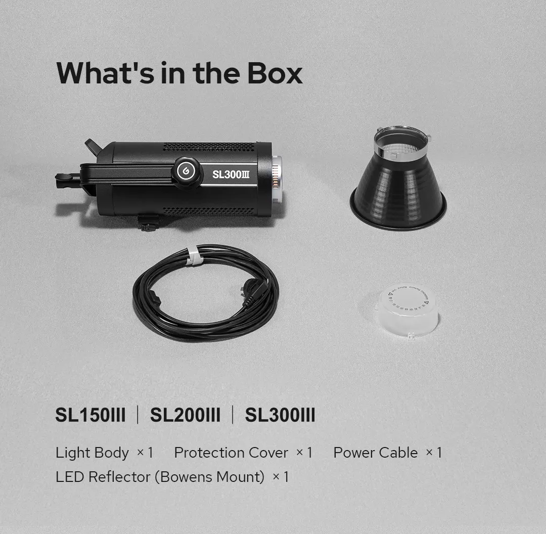 SL300III SL-300W III LED Video Light 200W Bowens Mount Daylight Balanced 5600K 2