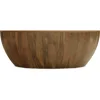Solid Mango Wood Modern Industrial 34 Inch Wide Drum Coffee Table in Natural, Fully Assembled 3