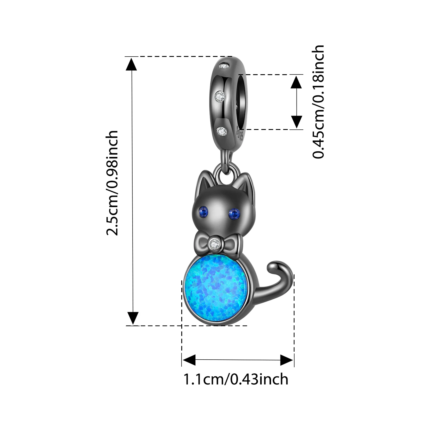 BAMOER Serie Pet Charms In Autentico Gatto Nero In Argento - Foto 9