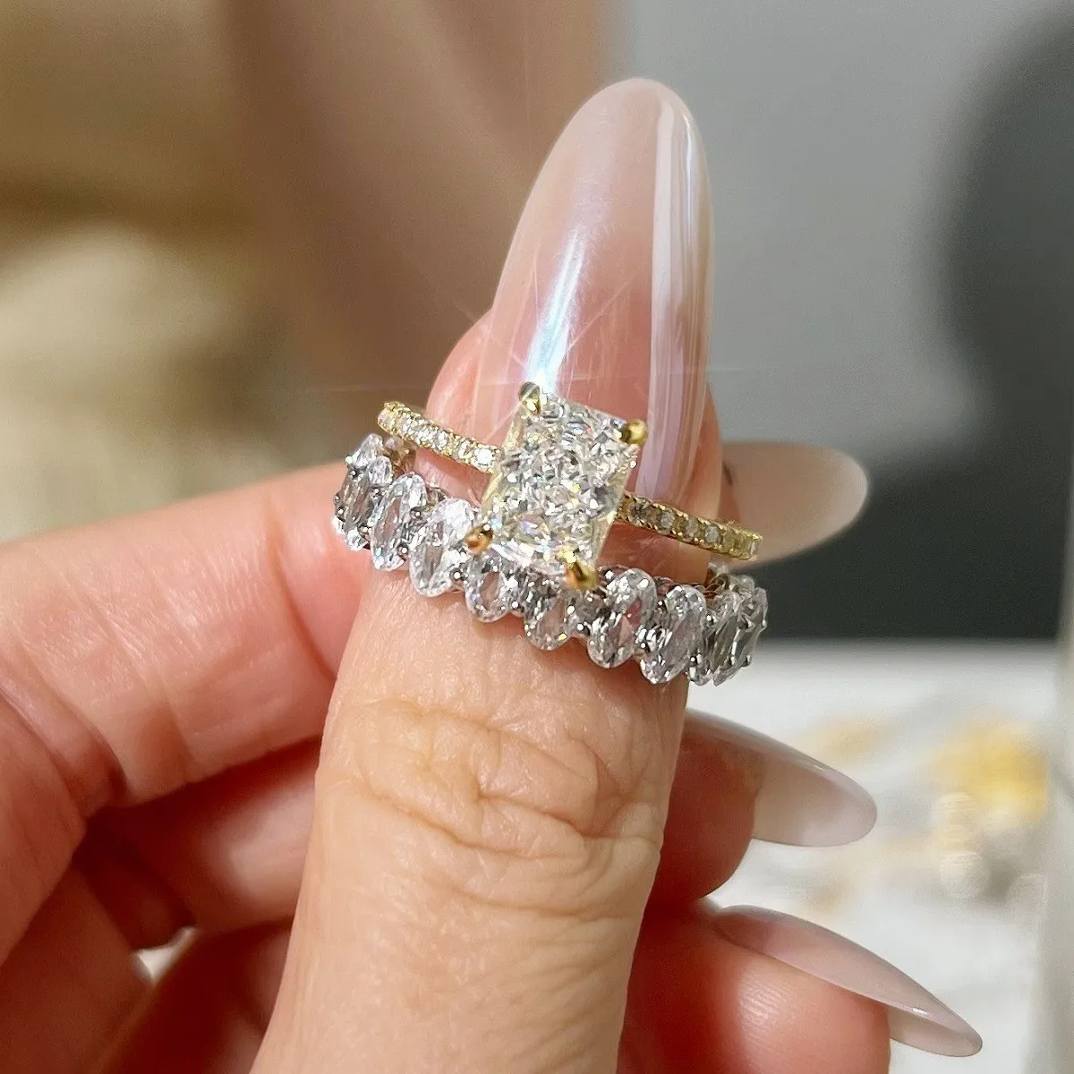 Anillo De Eternidad Apilable En Plata Esterlina .925 Con Circonitas Cúbicas Transparentes - Tallas Del 4 Al 10, Ideal Para Promesas O Regalos
