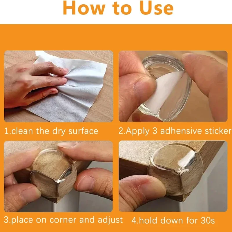 Table Corner Silicone Protector Children Baby Safety Self-Adhesive Furniture Edge Cover Socket Soft Anticollision Guards 12/1Pcs