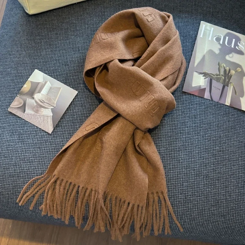 Wool Scarf Women Autumn Winter Solid Color Simple Classic Cashmere Muffler Female New Type Versatile Warm Shawl cashmere scarf