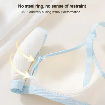 Double Buckle Nursing Bra Anti-sagging Push-up Pregnancy Bralette Comfortable Pure Cotton Nursing Bralette for Breastfeeding