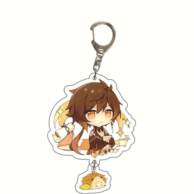 Game Genshin Impact Keychain Raiden Shogun Hutao Kaedehara Kazuha Xiao Yoimiya Cartoon Pendant Keyring Jewelry Accessories