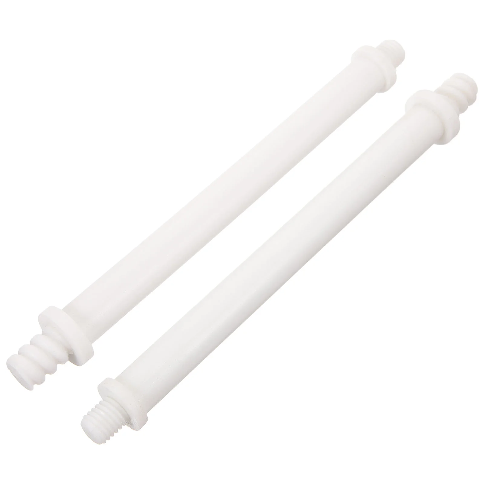 2 Pcs Toilet Brush Plastic Rod Brushes Bowl Attachment Scrub Parts Exposed White