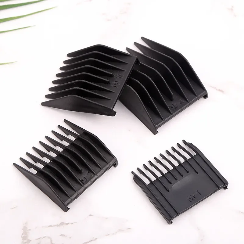 4 Pcs/set Professional Universal Black Hair Clipper Limit Comb Hairdresser Replacement Cutting Guide For Moser 1400 Series G1202 for kemei km 5027 1949 5098 9163 5021 etc hair trimmer limit comb universal black guards hairdresser hair cutting guide