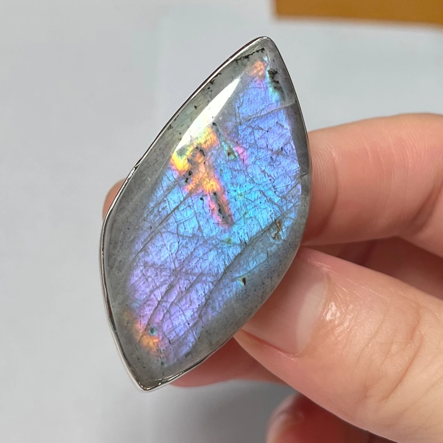 Adjustable Ring for Women Men Round Circle Irregular Shape Bead Natural Stone Labradorite Finger Ring finger ring,adjustable rings 1Pcs
