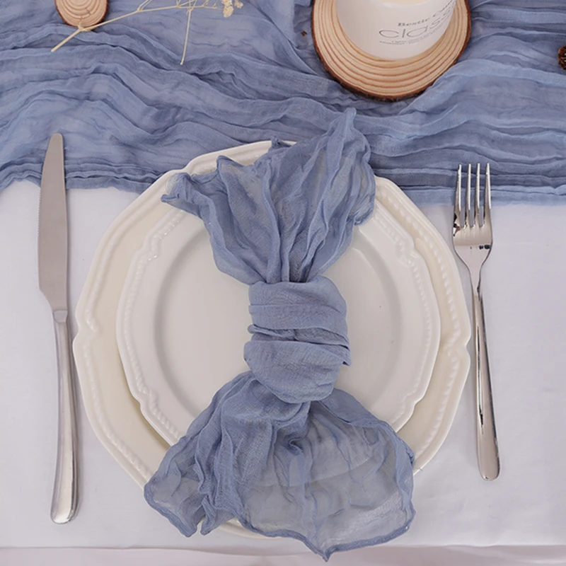 Set of 50 Gauze Cheesecloth Napkins 19.7 X 19.7 Inch Dinner Cloth Napkins With Wrinkled Decorative Cloth Napkins for Christmas