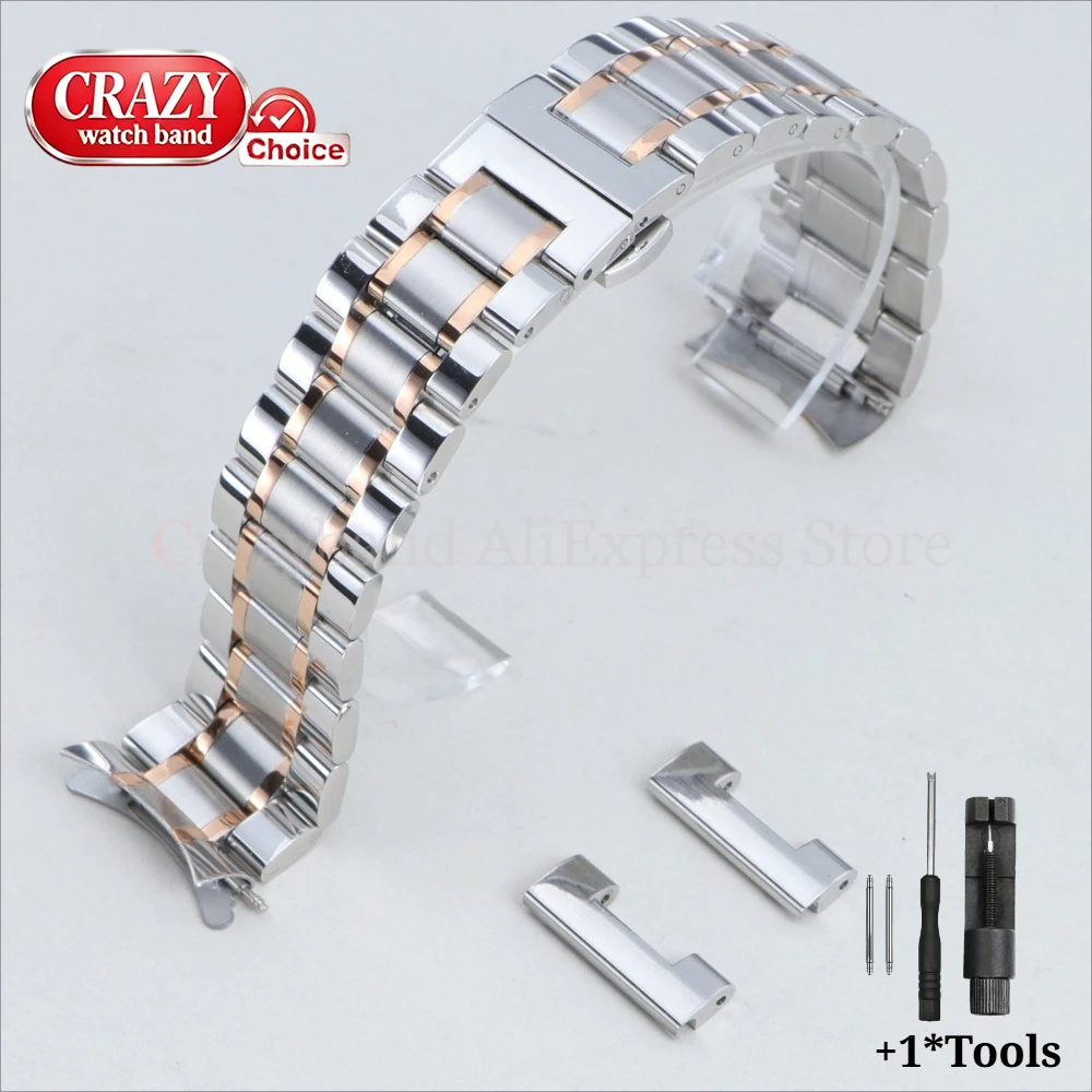 Elegant Stainless Steel Watch Strap Replacement
