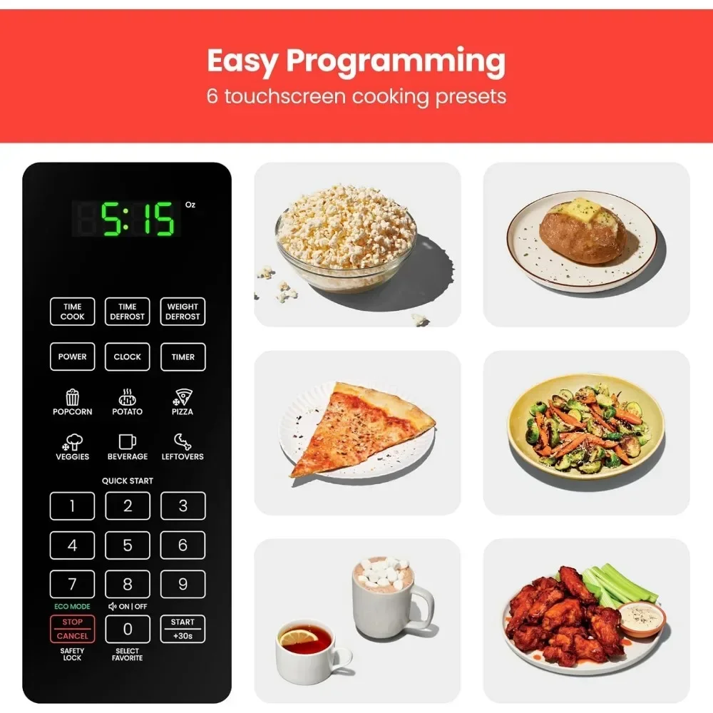Desktop microwave oven 0.7 cubic feet stainless steel microwave oven 700 watts, with 10 power levels and mute function 3