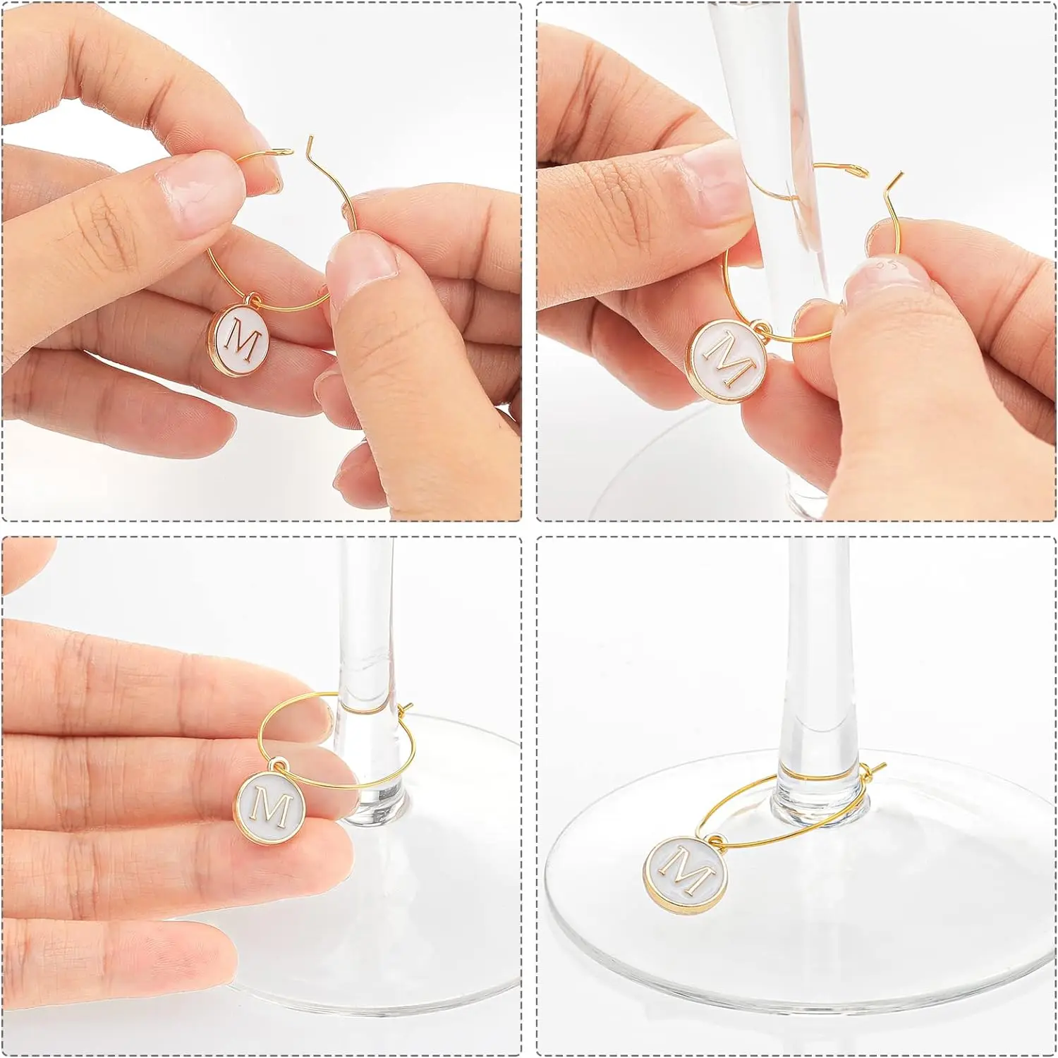 Wine Glass Markers for Stem Glasses 26Pcs, wine glass marker