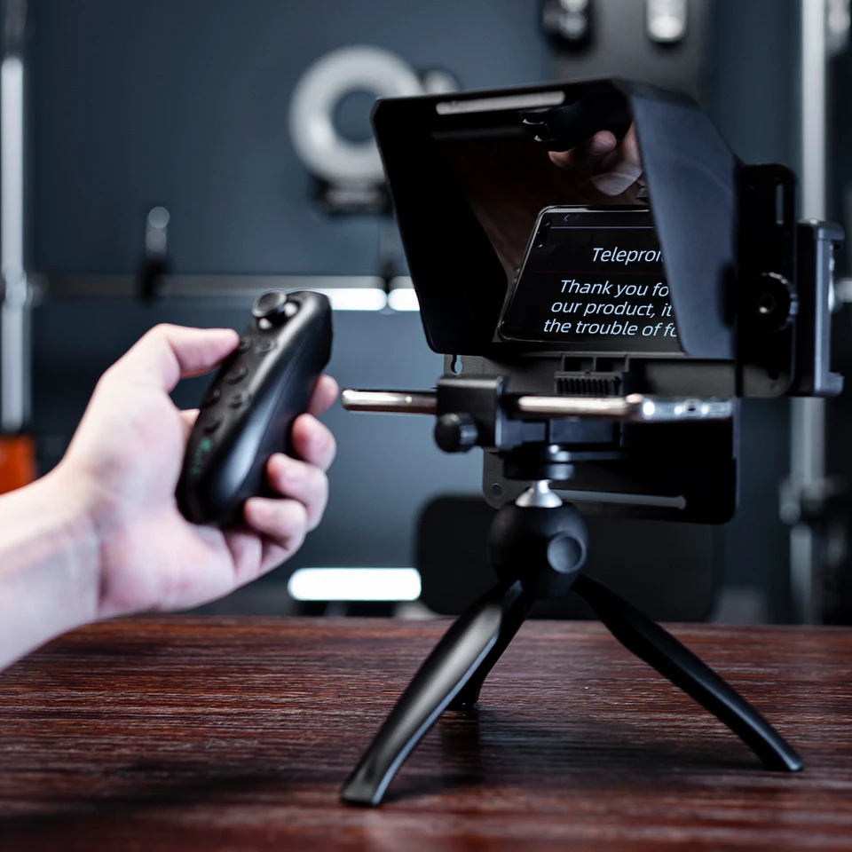 Ambitful T1 Mini Teleprompter Phone and DSLR Recording Portable Inscriber Mobile Teleprompter Artifact Video With Remote Control phone teleprompter