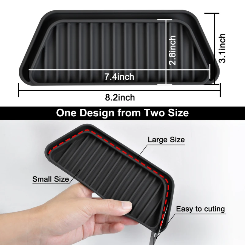 Reusable kitchen Fridge Accessories refrigerator Anti splash & overflow drainage mat silicone refrigerator drip catcher tray 3