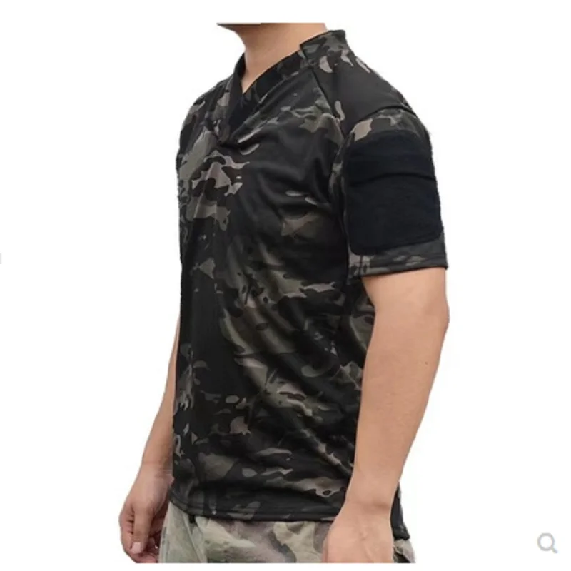 

Tactical CAG Style VS T-shirt Outdoor Military Training Quick Dry Short Sleeve Straight Collar Camo Summer Men's T-shirt