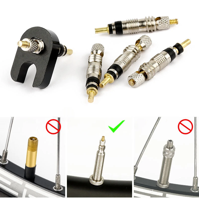 Bicycle Valve Core Remover 2/6/12pcs Bicycle Removable Presta Valve Core Bike Replacement Brass Tubeless Core Remover Tool for Tubeless for Road MTB Bike bicycle valve core bicycle valve tool bicycle valve replacement bicycle valve core remover