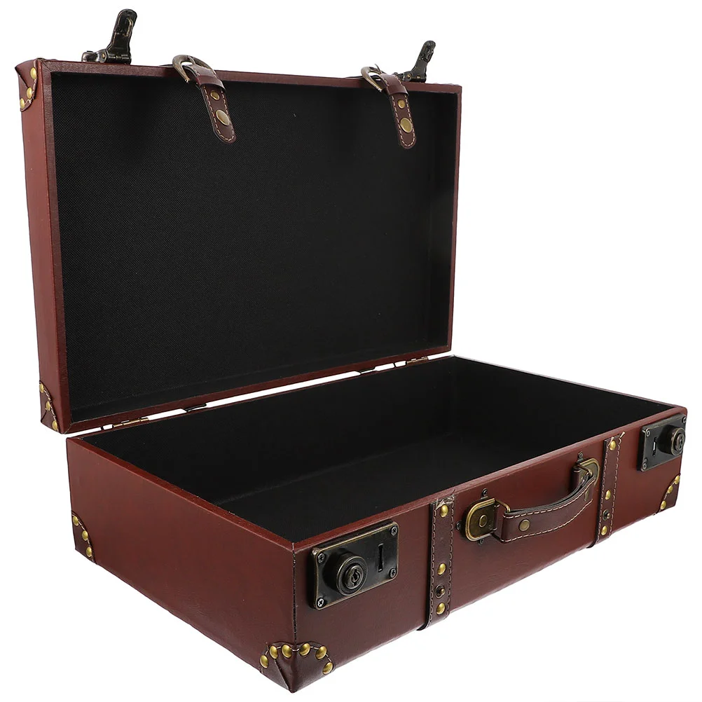 

Wooden Box: Vintage Suitcase Case Portable Packing Case for Photo Props Table Ornaments 44x22 5x11 5cm