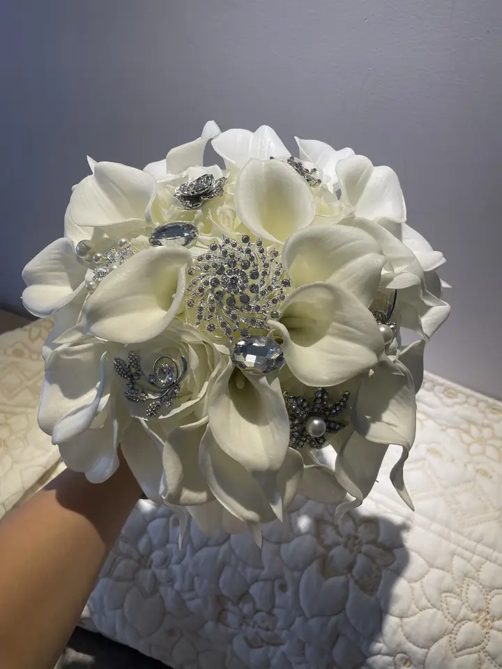 Handmade White Calla Lily Wedding Bouquet