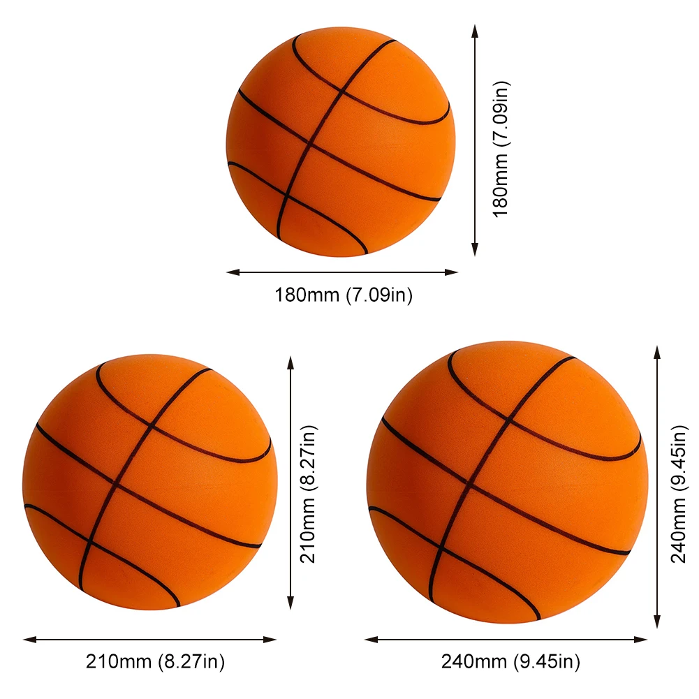 Indoor Silent Basketball Sports Bouncy Balls 18/21/24cm High Density Foam Material Kids Adults Ball Training Portable Net