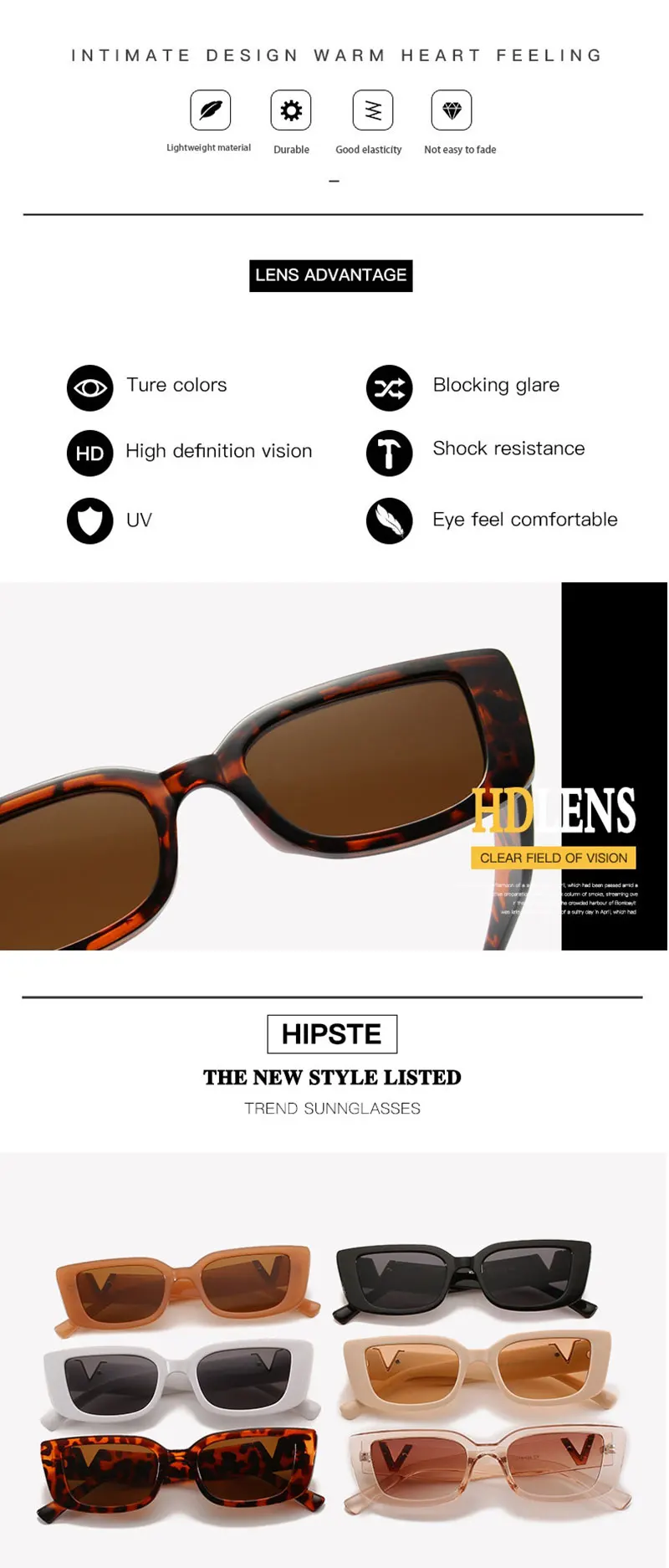 Square Sunglasses For Women Vintage Rectangle Frames Uv Protection_voghion.com