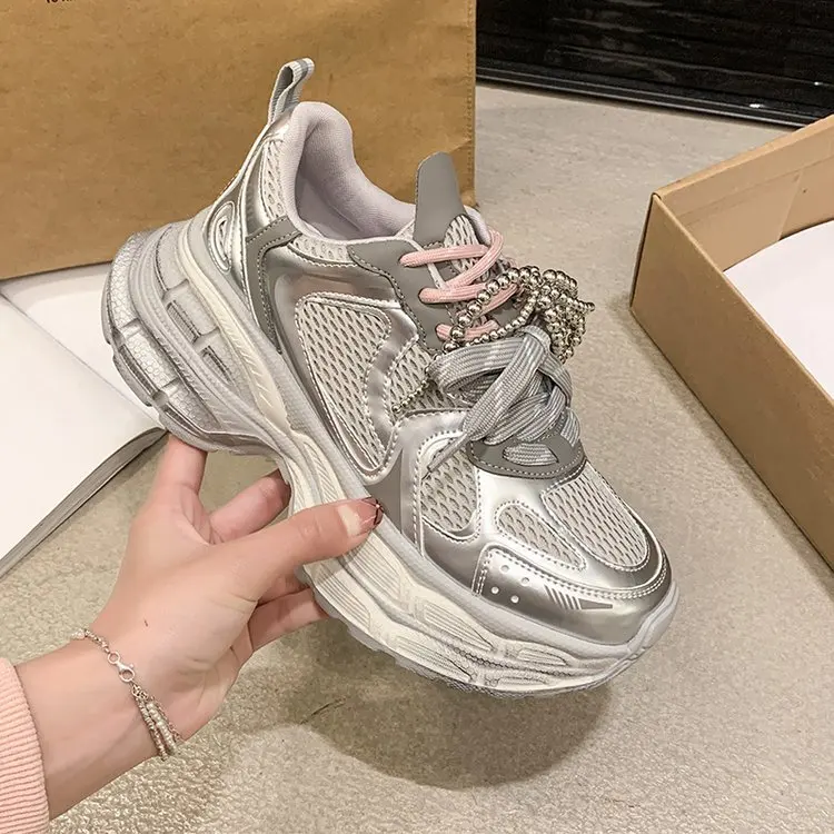 Breathable Women's Vulcanized Trainers With Front Lace-up Design_voghion.com