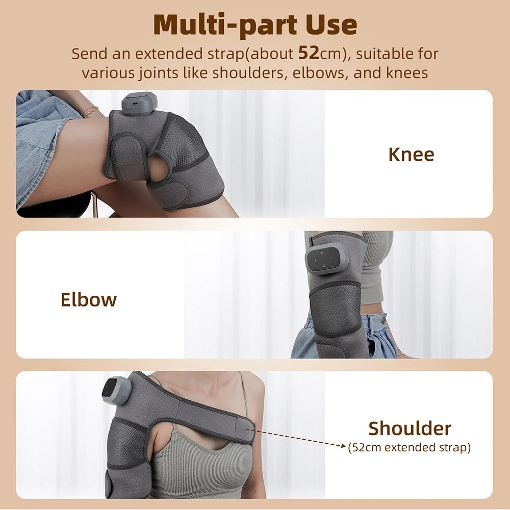 Wireless Use Knee Massager Electric Shoulder Elbow Massager 3 Modes Vibration Knee Massager Knee Relaxation Kneading Massage