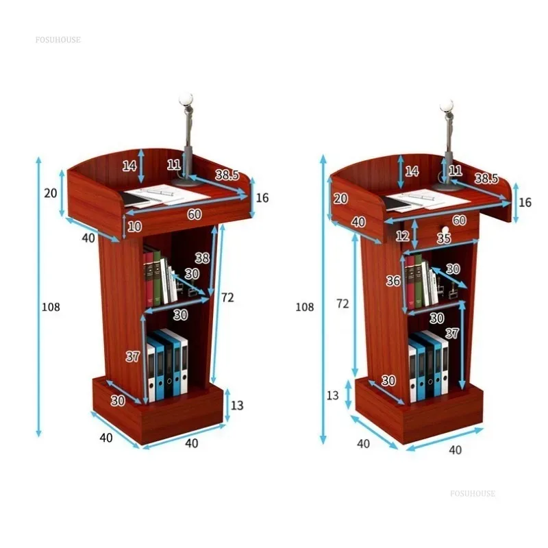 Modern Wooden Podium Speech Tables Hotel Welcome Desks Reception Table Host Emcee's Desk Shopping Guide Information Counter