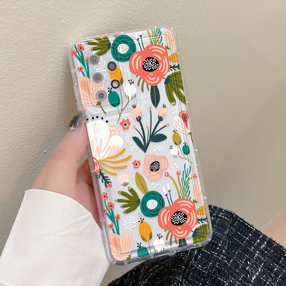 thumbnail image 1 of Clear Flower Case For Samsung A54 5G A53 A52 A51 A50 A05 A34 A33 A32 4G A31 A24 A23 A22 A14 A13 S20 FE S23 Ultra S22 S21 Cover, 1 of 5