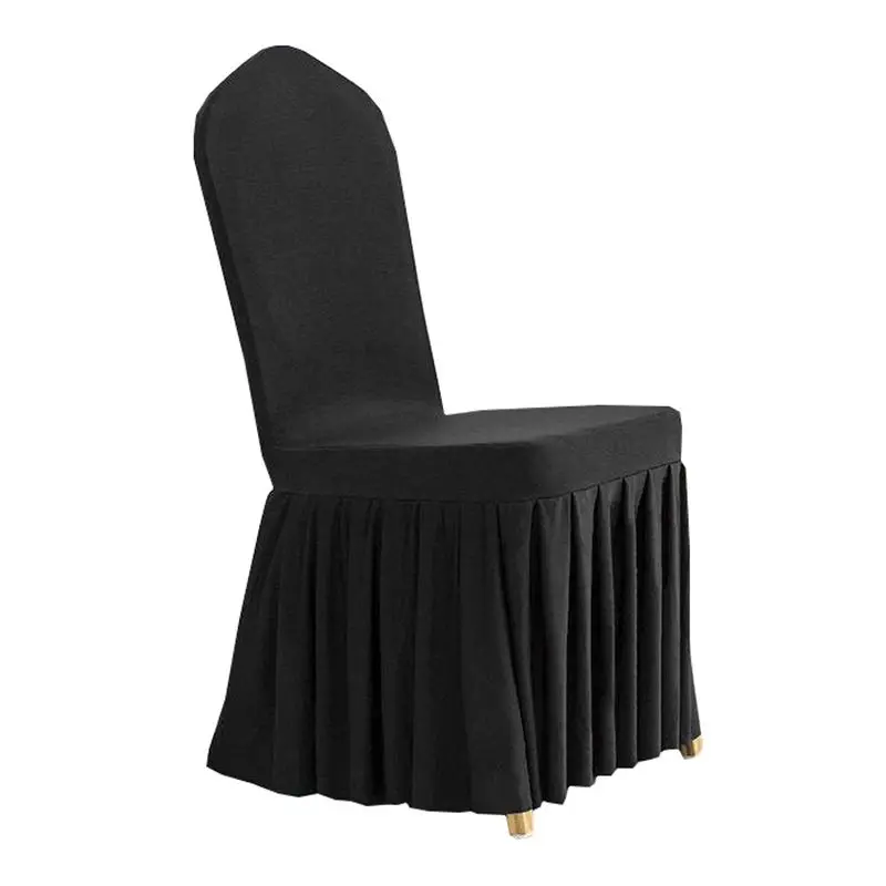 1Pcs Elastic Spandex Universal Chair Cover Skirt Cloth For Hotel Home Modern Wedding Birthday Party Event Dining Seat Decoration 4