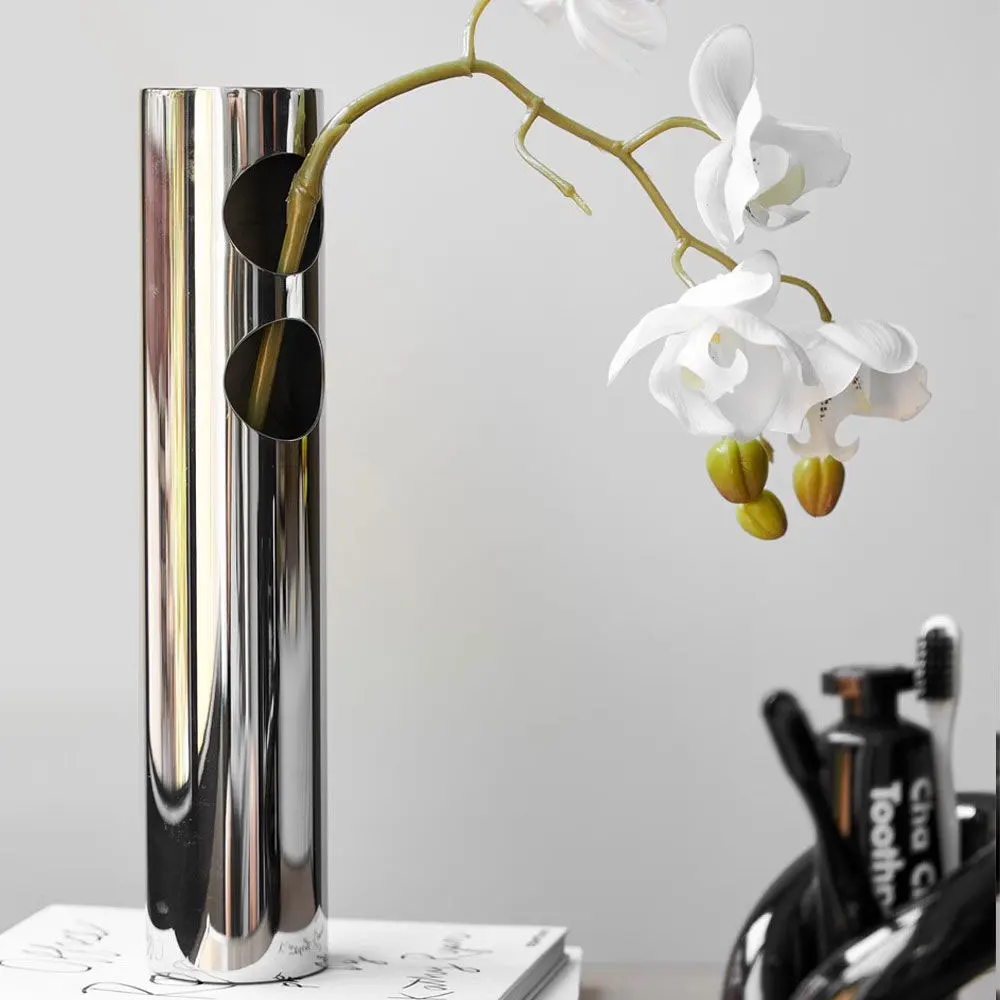 Flower Vase Decorative Centerpiece For Home or Wedding SUS304 Stainless Steel, 11.8" Tall (Silver) 6