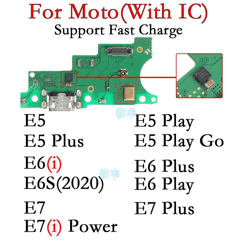

Usb Charger Dock Charger Port for Motorola Moto E5 E6 E7 E7i Play Plus Go Power E6i E6S 2020 Charging Board Module